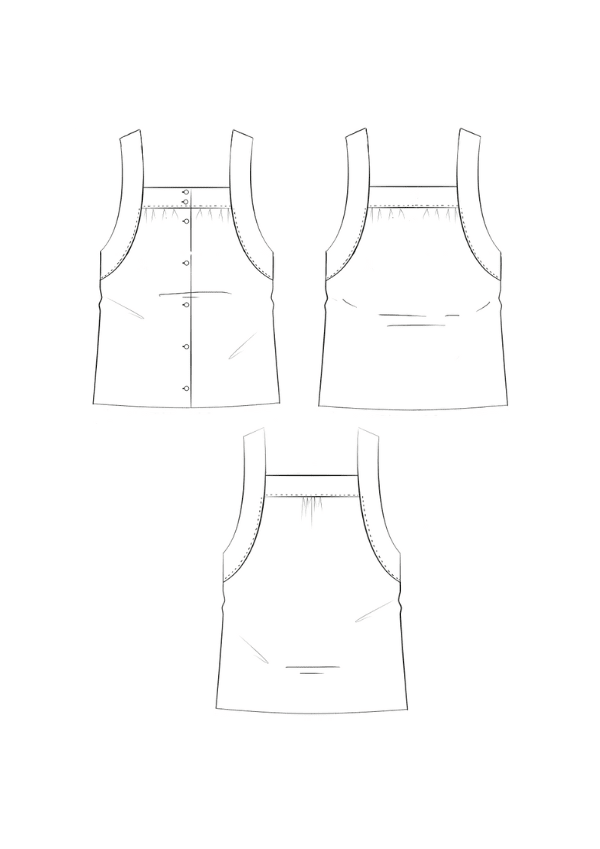 Patron couture top Salto / PDF (A4, A3, A0, US Letter) - Cadres, Calques par Taille, Vidéoprojection - Maison Fauve