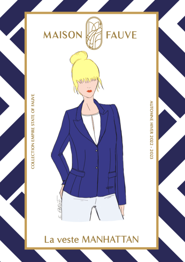 Patron couture veste blazer Manhattan / Patron pochette - Maison Fauve