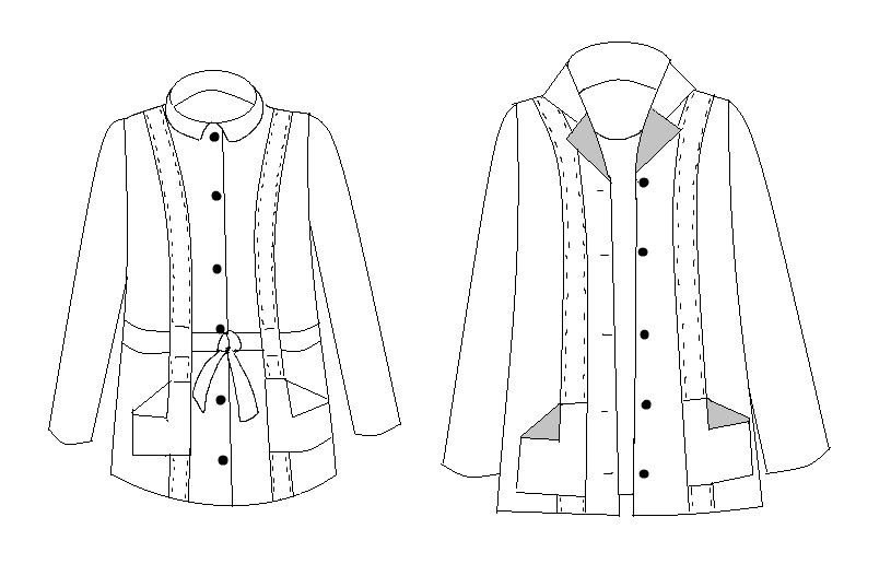 Patron couture veste Criollo / PDF (A4, A3, A0, US Letter) - Cadres, Calques par Taille, Vidéoprojection - Maison Fauve