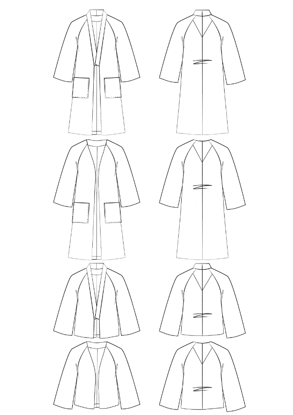 Patron couture veste Nage Libre / PDF (A4, A3, A0, US Letter) - Cadres, Calques par Taille, Vidéoprojection - Maison Fauve