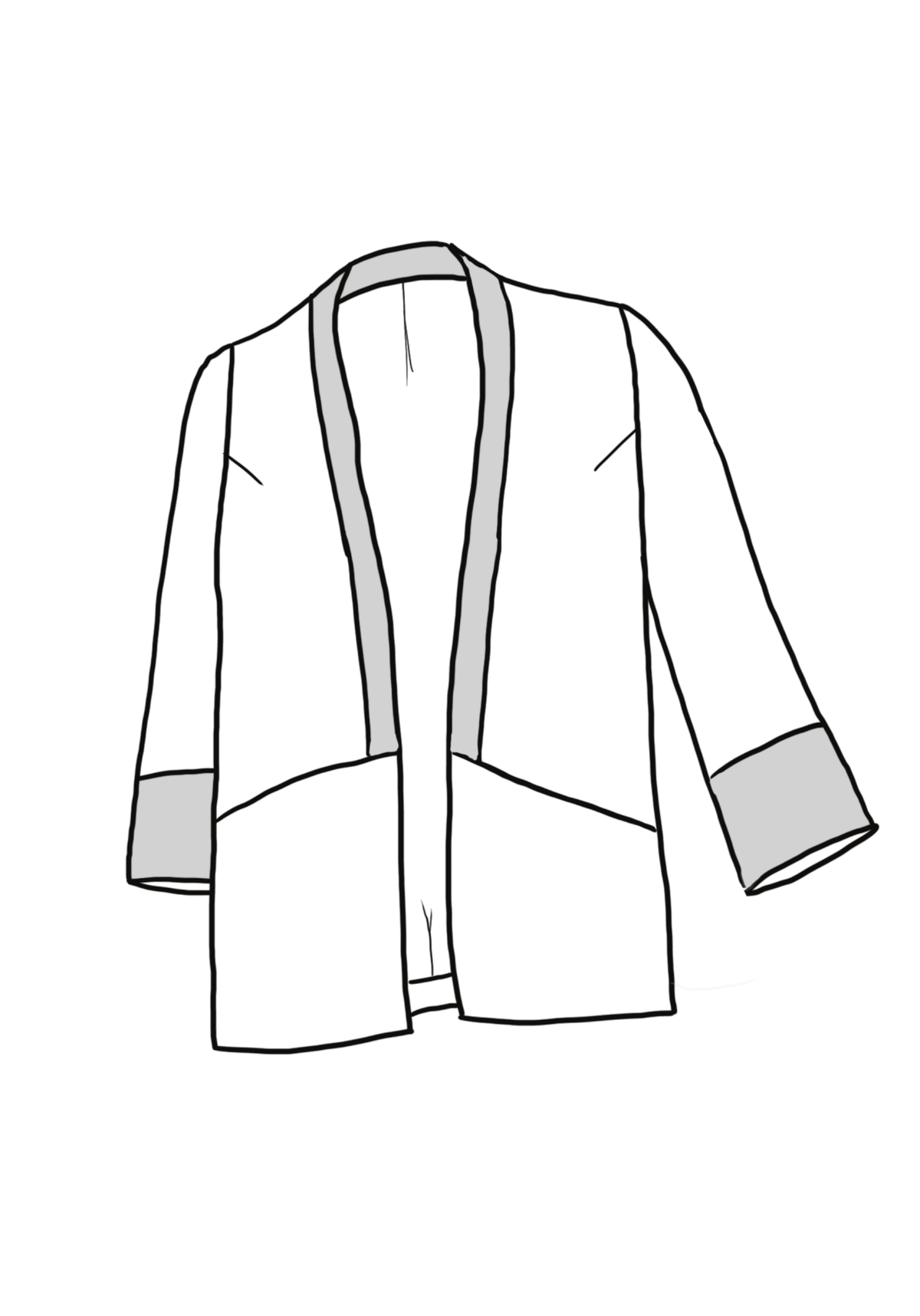 Patron couture veste Sable / PDF (A4, A3, A0, US Letter) – Tailles 34 à 56 – Cadres, Calques par Taille, Vidéoprojection - Maison Fauve