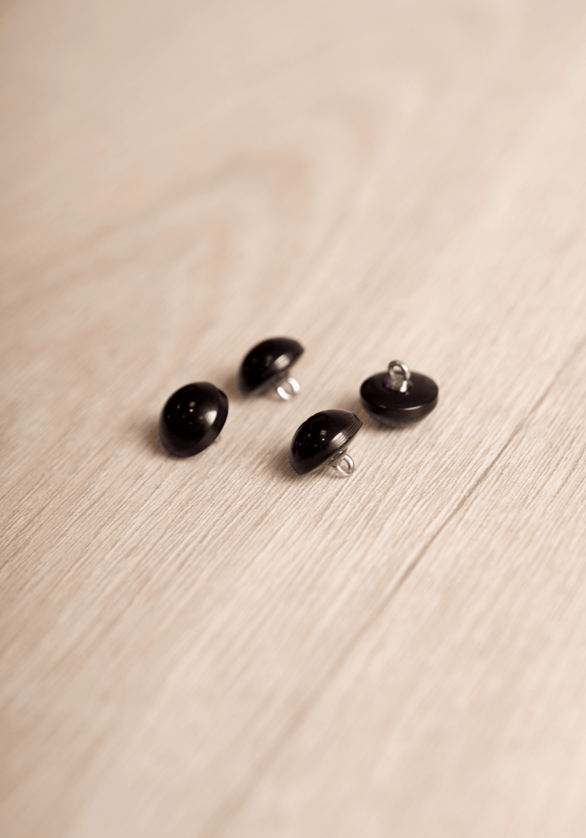 Bouton Pop Noir brillant 12 et 15 mm - Maison Fauve