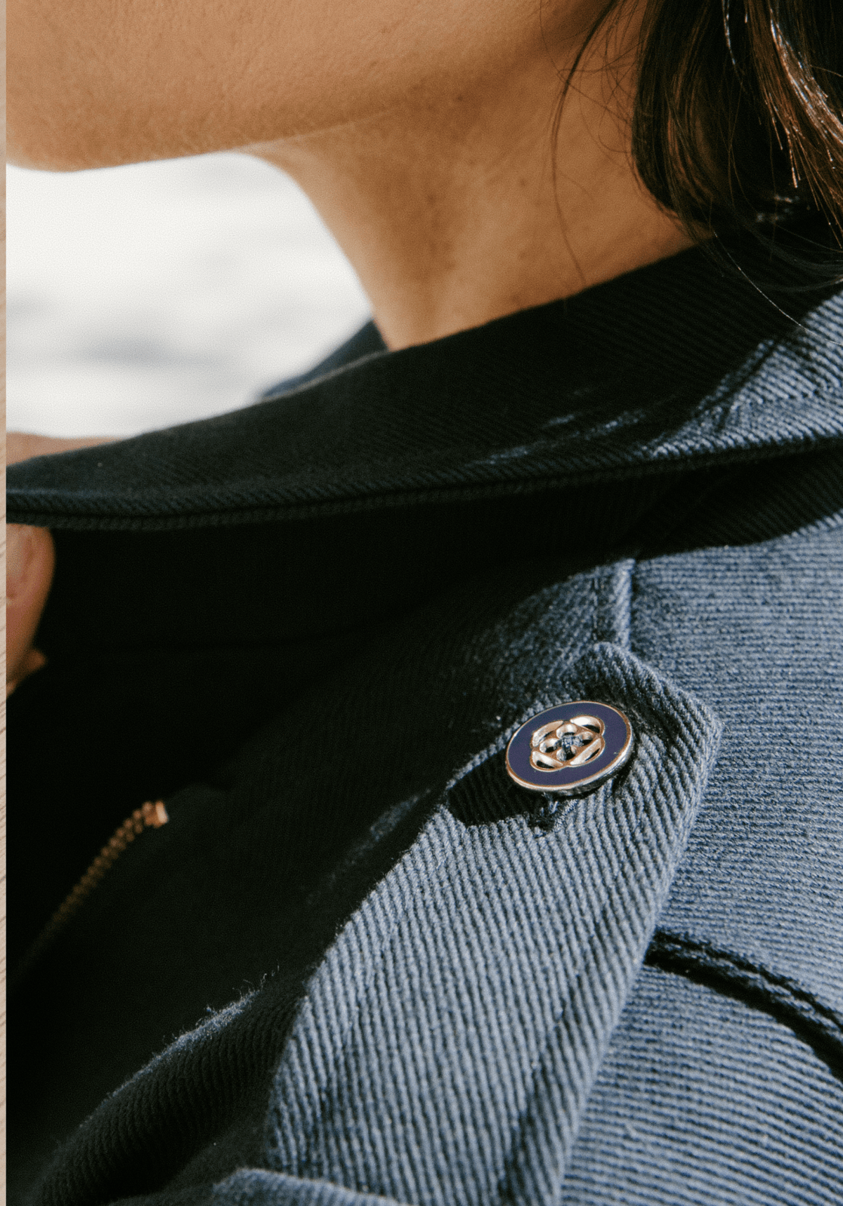 Bouton Poppy Navy Doré 15 ou 18 mm - Maison Fauve