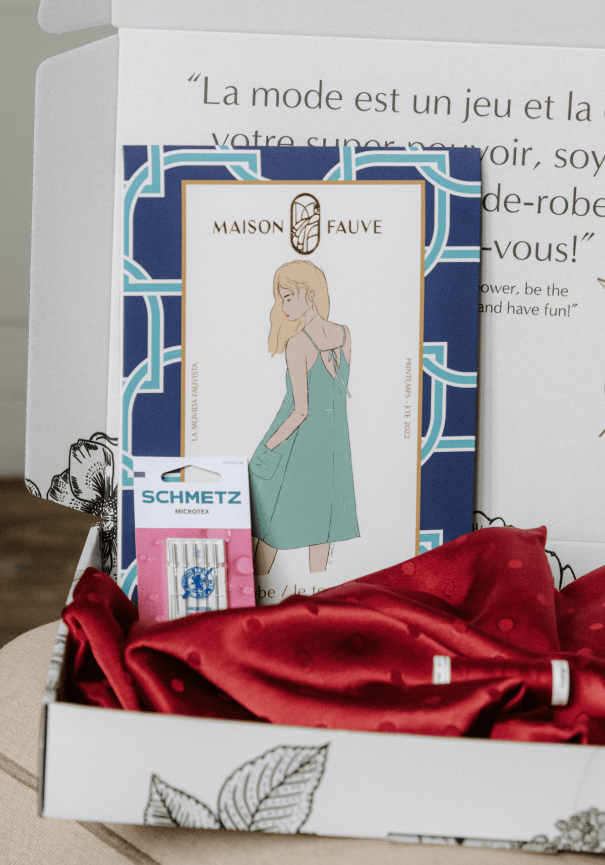 Box couture nuisette Saint - Valentin - Patron Paola et Jacquard Lucente - Maison Fauve