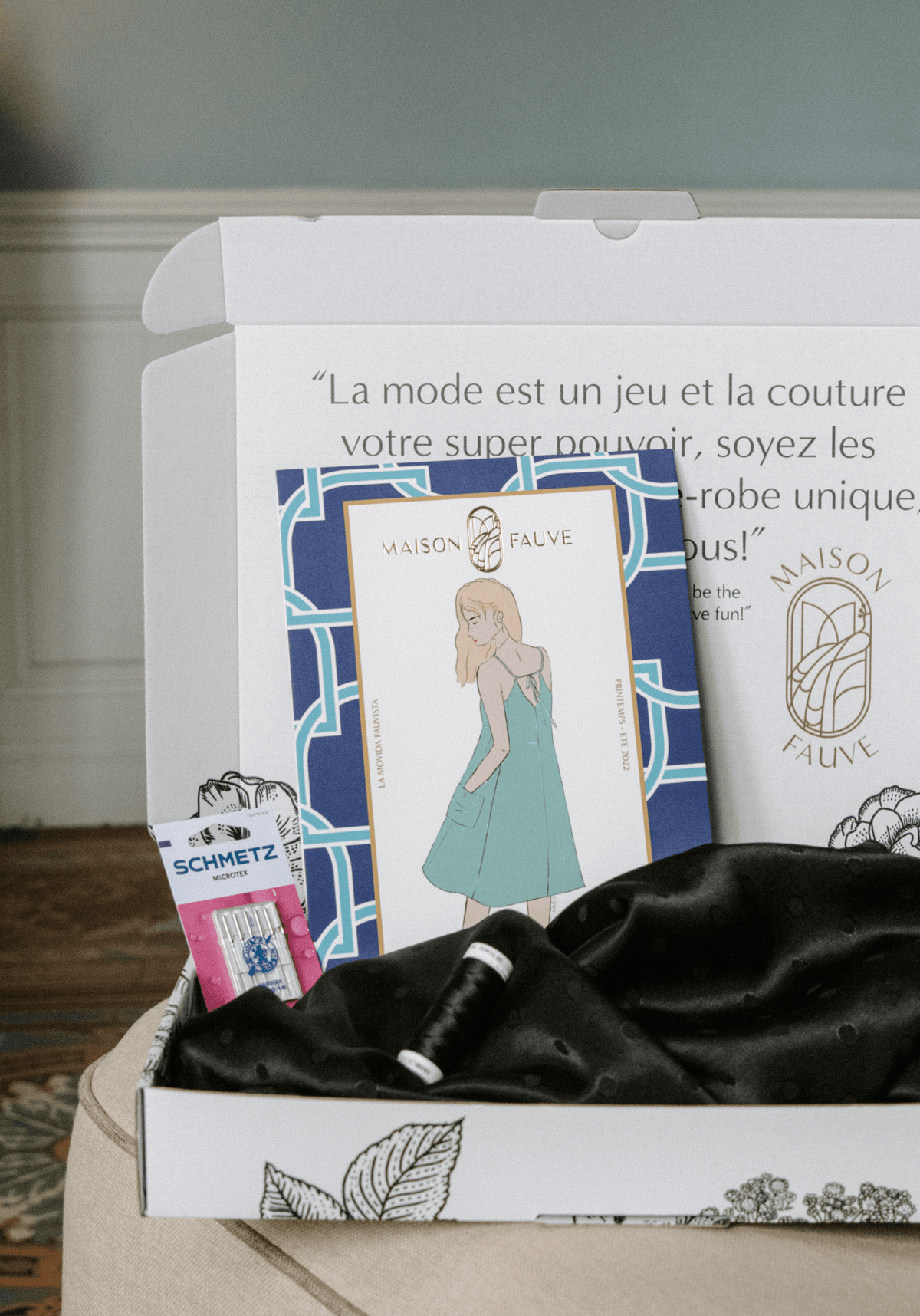 Box couture nuisette Saint - Valentin - Patron Paola et Jacquard Lucente - Maison Fauve