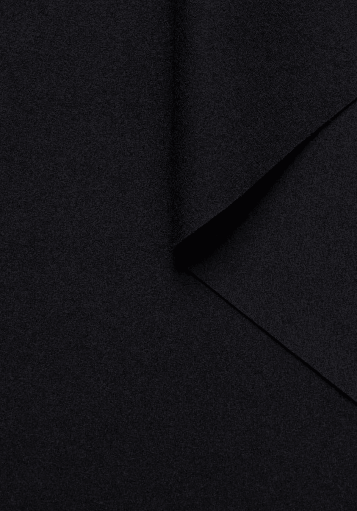 COUPON 170 cm - Lainage Flanelle manteau – 100% Laine - Noir - Maison Fauve