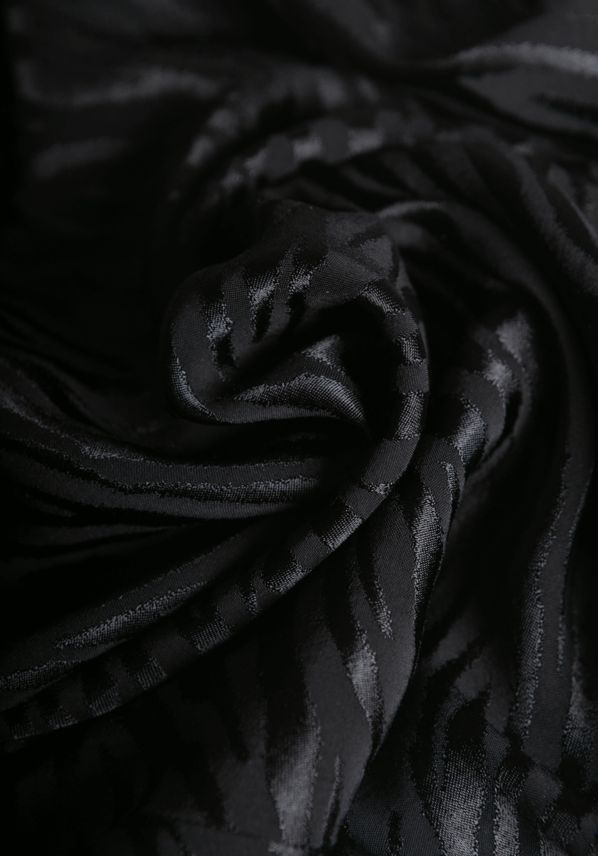 COUPON 90 CM Tissu jacquard de viscose Tiger - Noir - Maison Fauve