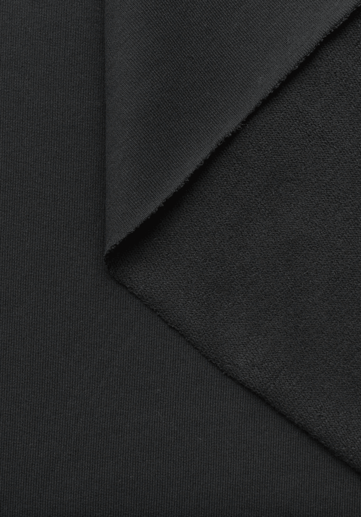 COUPON Tissu sweat Molleton 100% coton - Noir - Maison Fauve