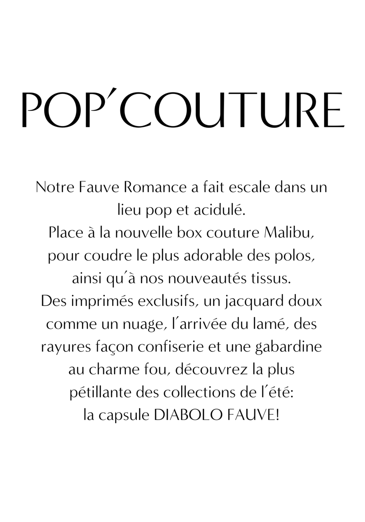 Le Lookbook de la capsule DIABOLO FAUVE - Maison Fauve