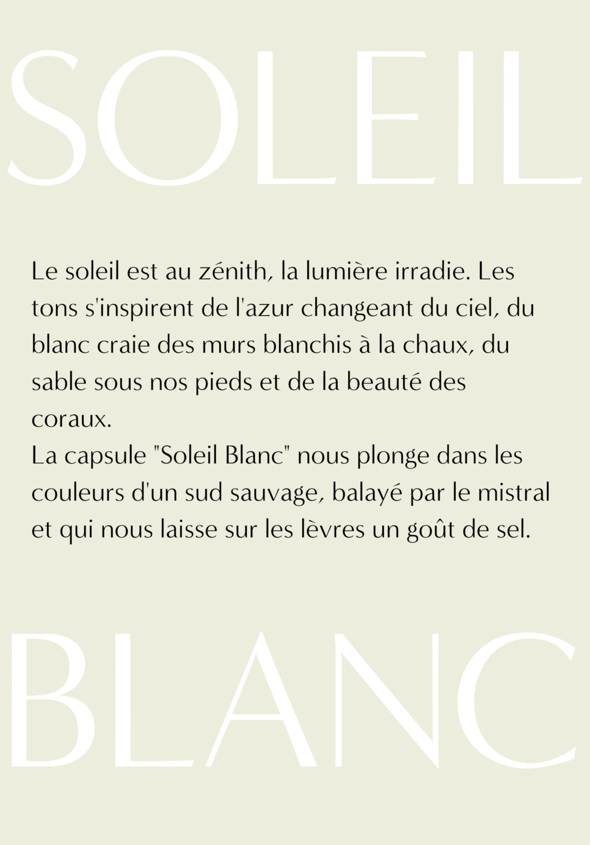 Le Lookbook SOLEIL BLANC - Maison Fauve