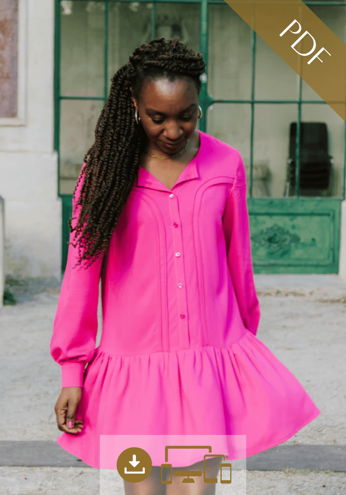 Patron blouse, robe Tribeca / PDF (A4, A3, A0, US Letter) - Cadres, Calques par Taille, Vidéoprojection - Maison Fauve