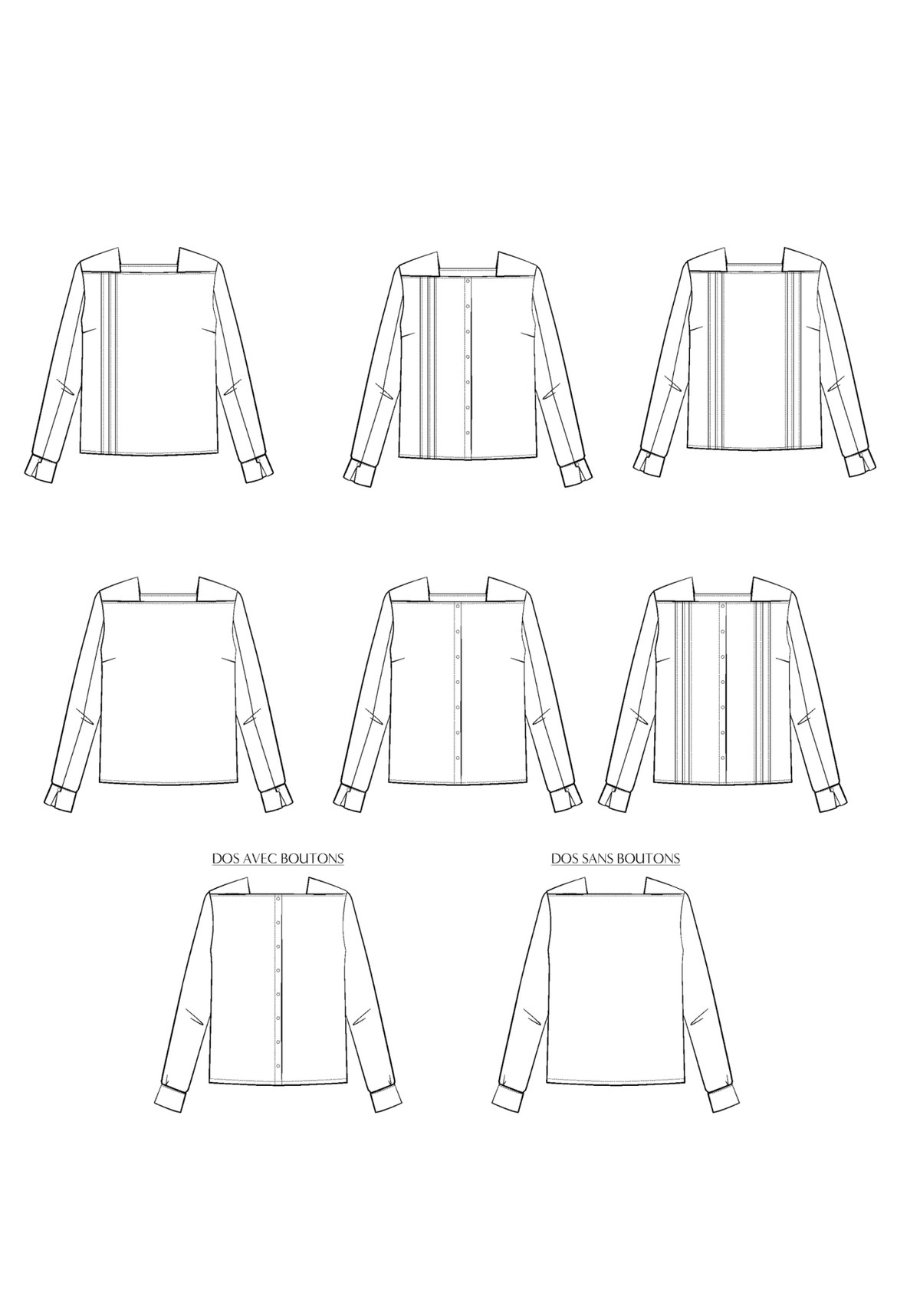 Patron couture blouse Déferlante / PDF (A4, A3, A0, US Letter) - Cadres, Calques par Taille, Vidéoprojection - Maison Fauve