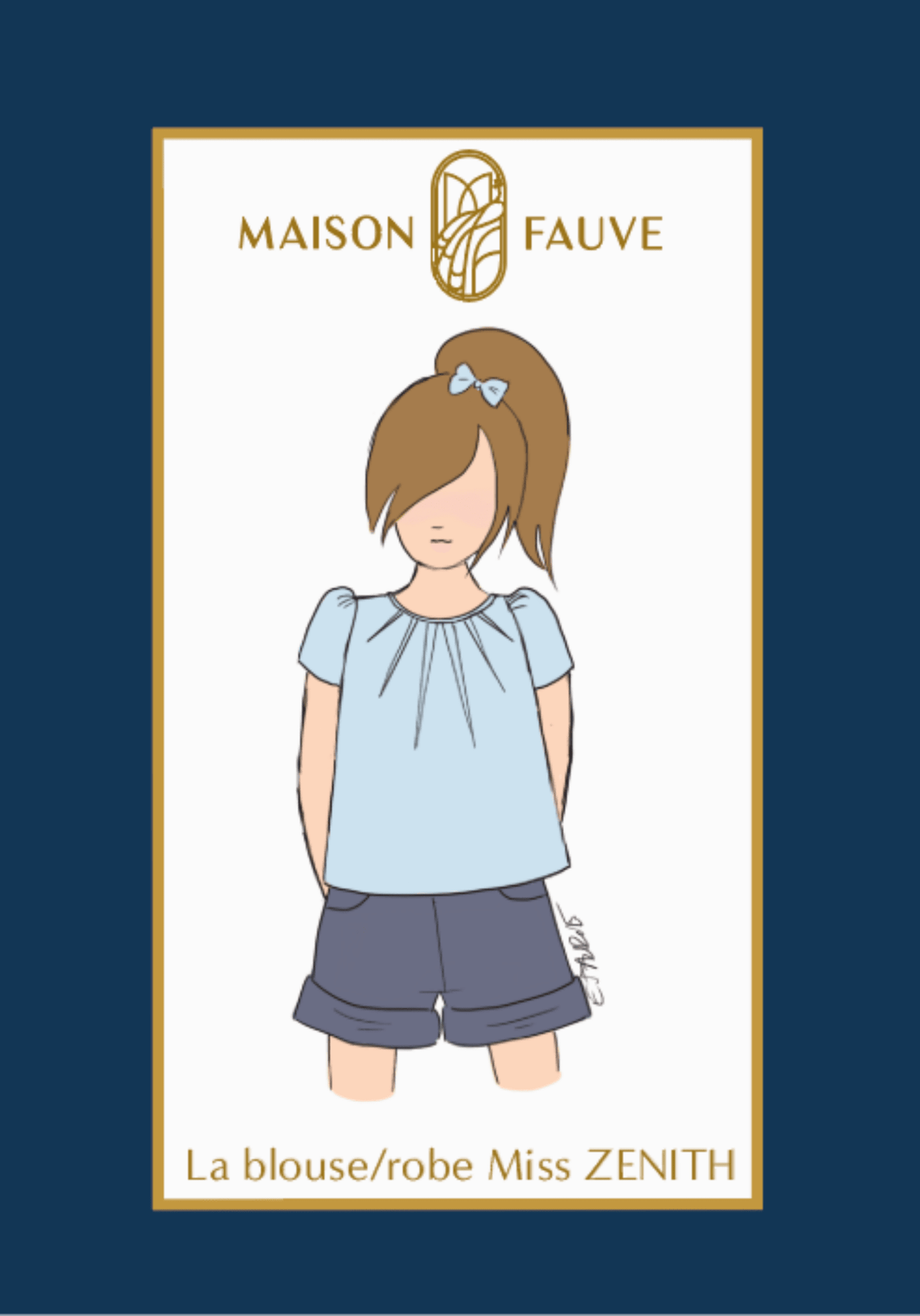 Patron couture blouse fille Miss Zénith - Patron pochette - Maison Fauve