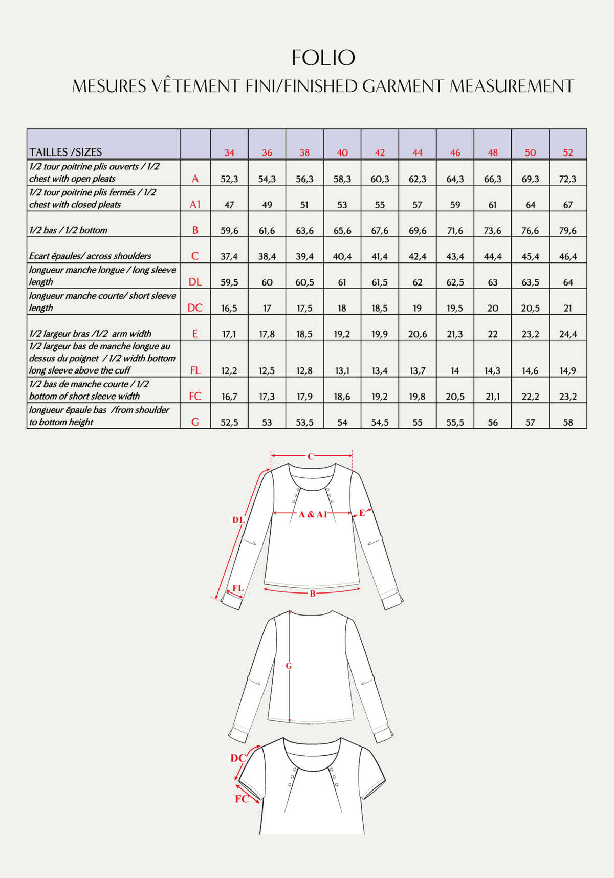 Patron couture blouse Folio - Patron pochette - Maison Fauve