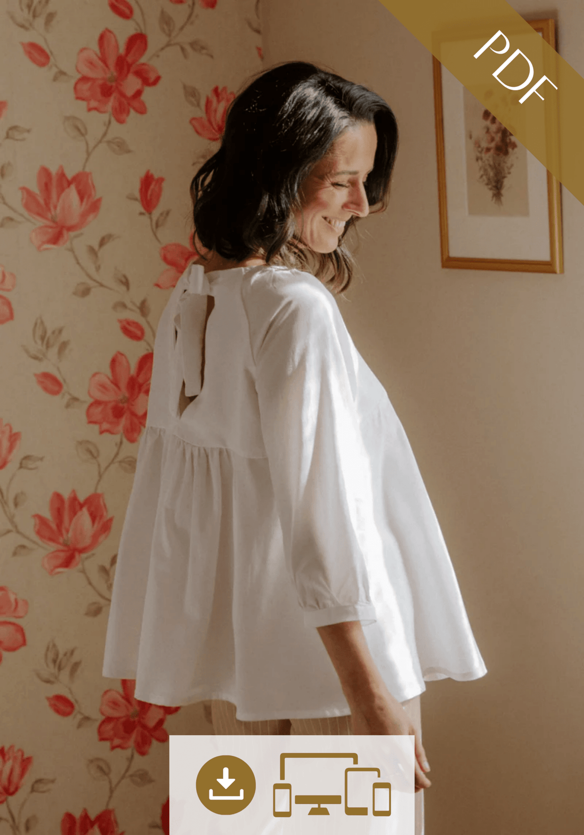 Patron couture blouse Hespéride / PDF (A4, A3, A0, US Letter) - Cadres, Calques par Taille, Vidéoprojection - Maison Fauve