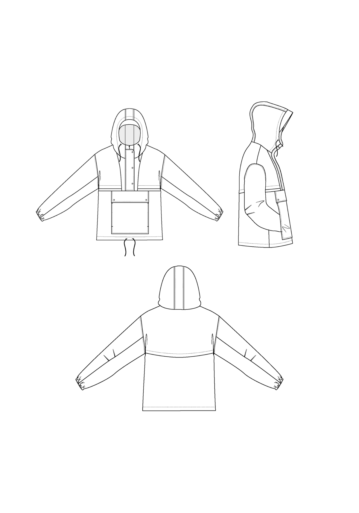 Patron couture coupe vent Rafale / PDF (A4, A3, A0, US Letter) - Cadres, Calques par Taille, Vidéoprojection - Maison Fauve