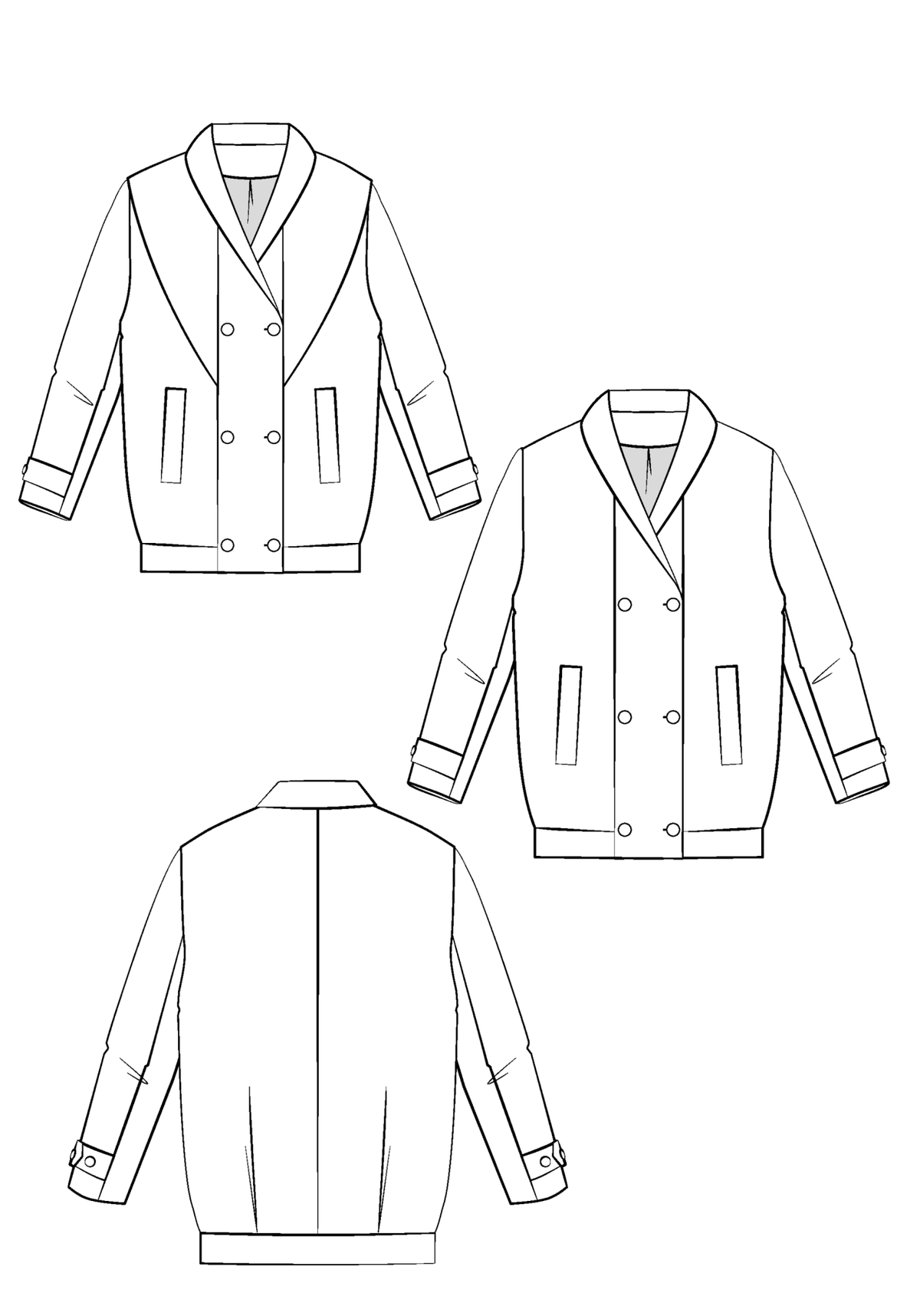 Patron couture manteau Cliff / PDF (A4, A3, A0, US Letter) - Cadres, Calques par Taille, Vidéoprojection - Maison Fauve