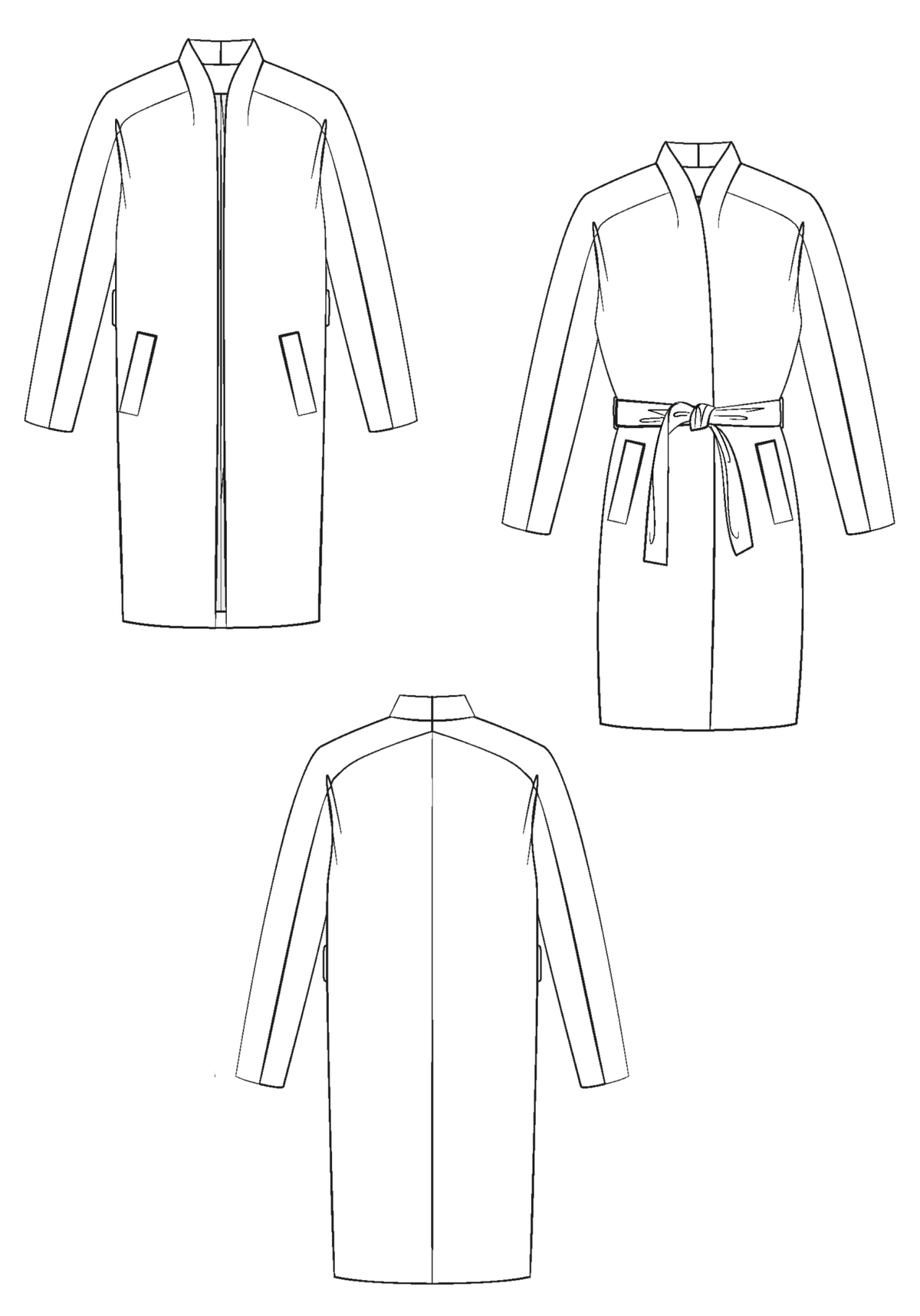 Patron couture manteau Marcello - Patron pochette - Maison Fauve
