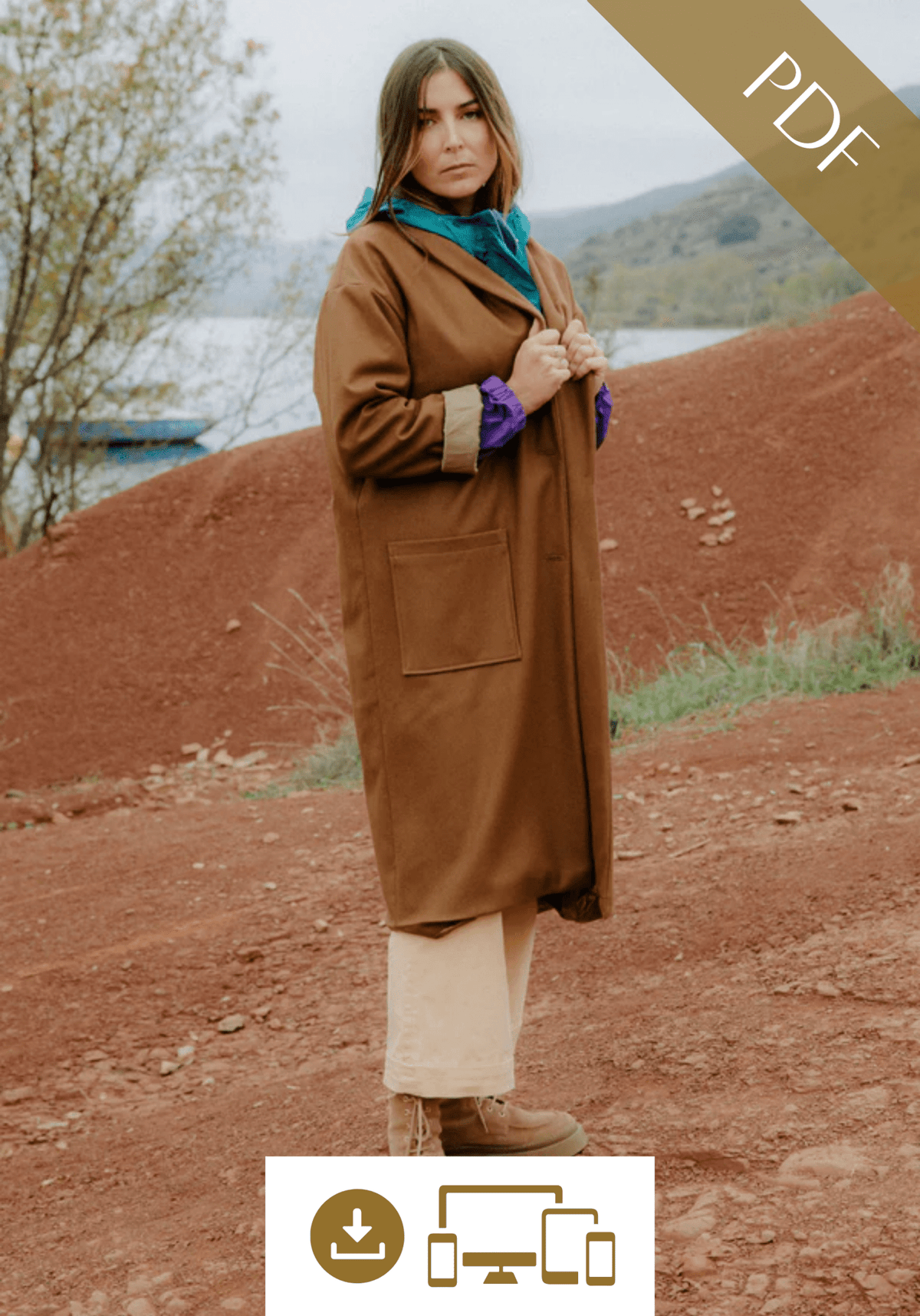 Patron couture manteau Pam / PDF (A4, A3, A0, US Letter) - Cadres, Calques par Taille, Vidéoprojection - Maison Fauve