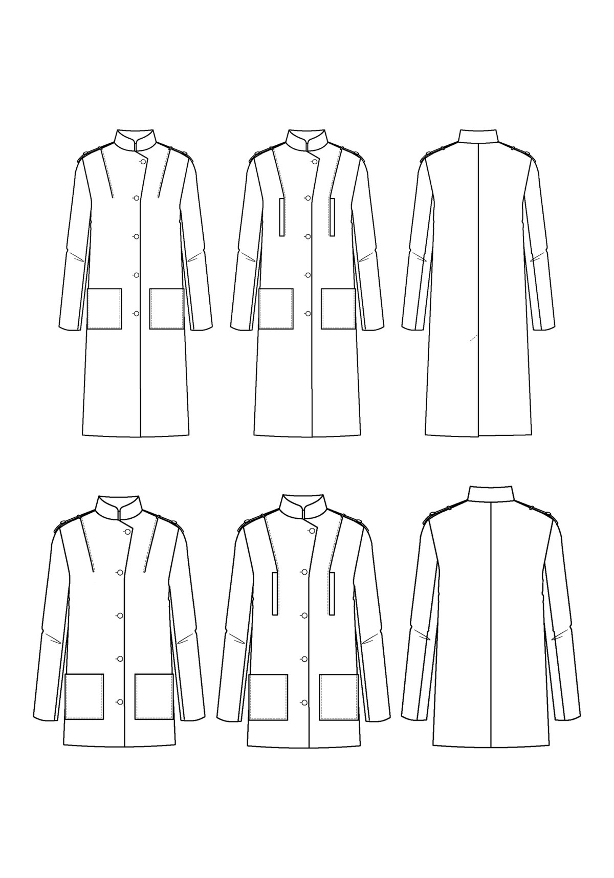 Patron couture manteau Tigris / PDF (A4, A3, A0, US Letter) - Cadres, Calques par Taille, Vidéoprojection - Maison Fauve