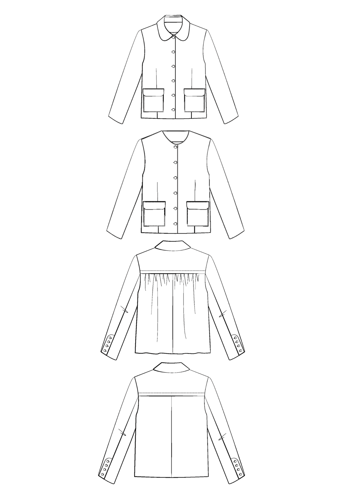 Patron couture paletot Calypso / PDF (A4, A3, A0, US Letter) - Cadres, Calques par Taille, Vidéoprojection - Maison Fauve