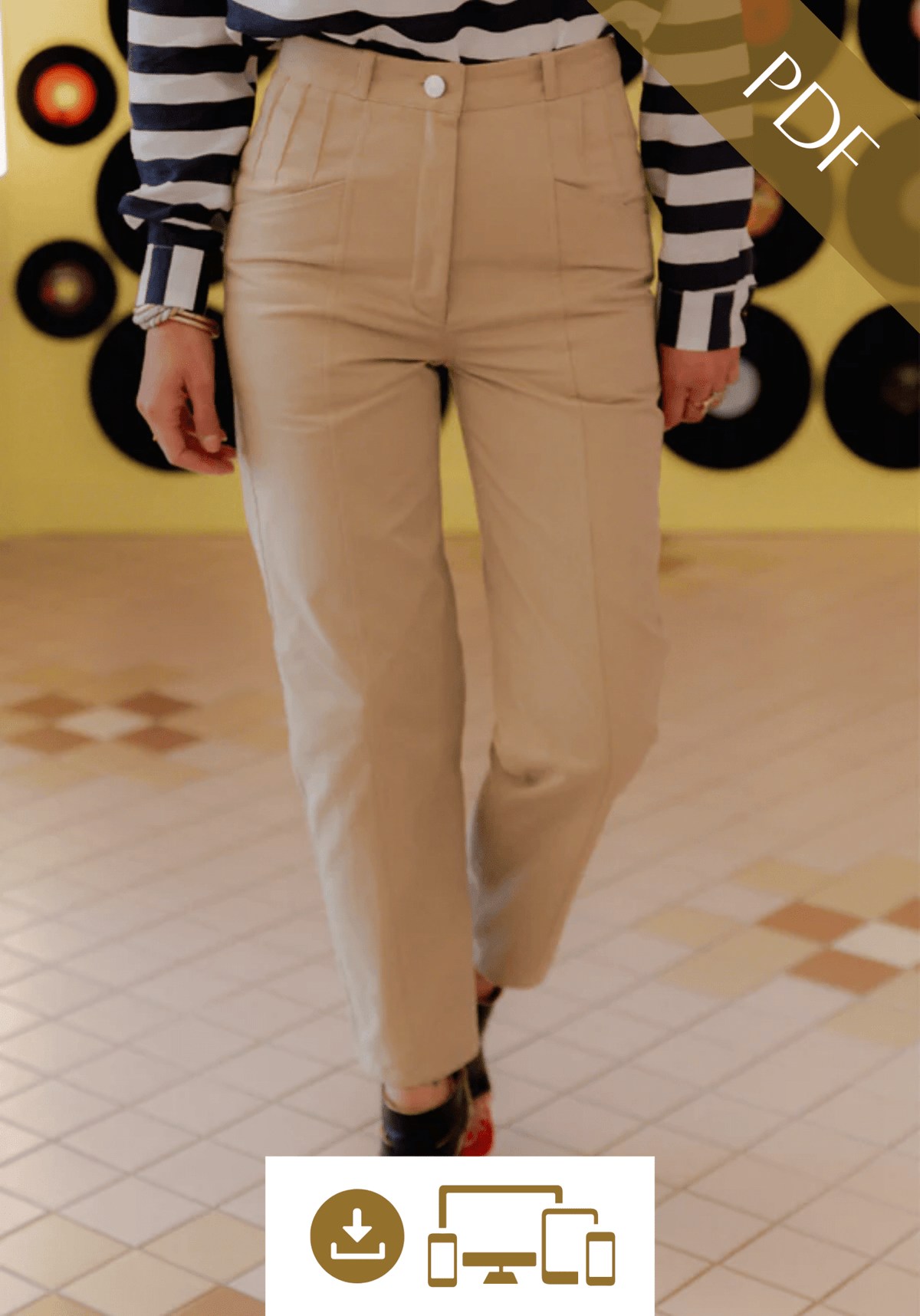 Patron couture pantalon, jean Hussard / PDF (A4, A3, A0, US Letter) - Cadres, Calques par Taille, Vidéoprojection - Maison Fauve