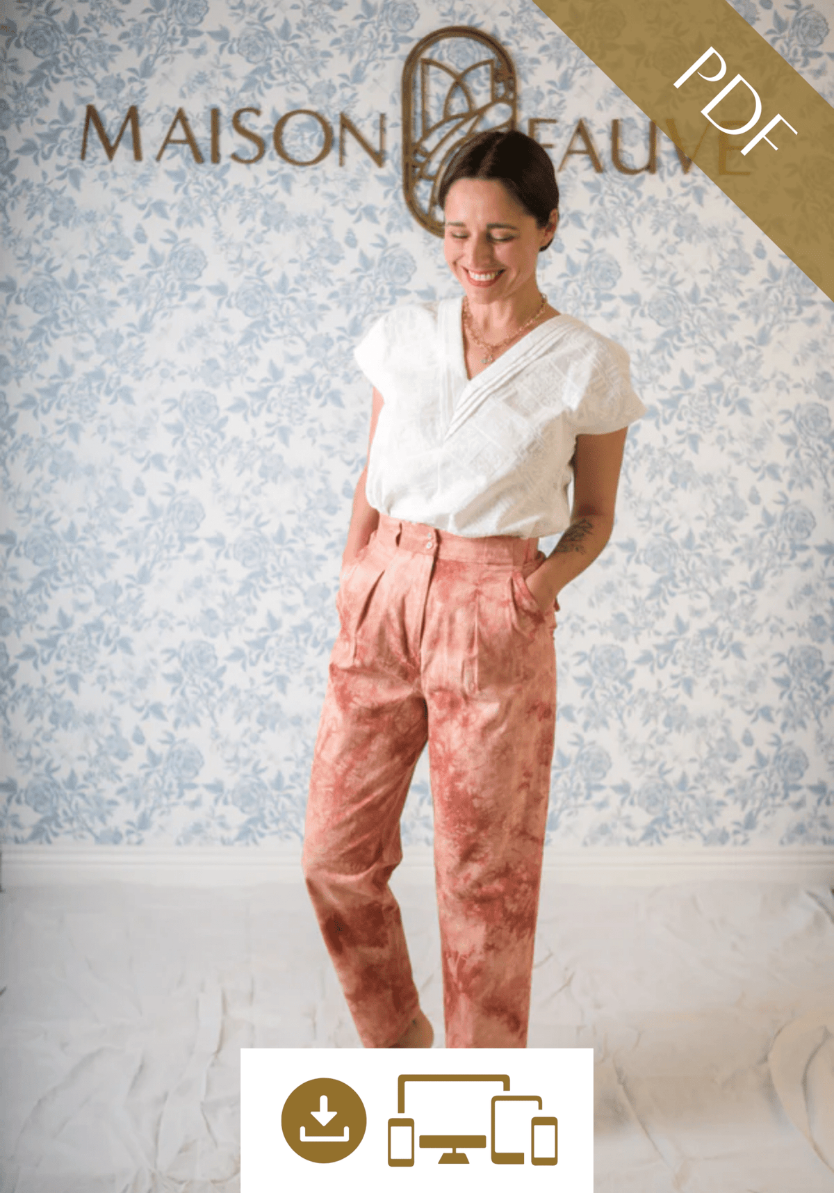Patron couture pantalon, short Bélem / PDF (A4, A3, A0, US Letter) - Cadres, Calques par Taille, Vidéoprojection - Maison Fauve