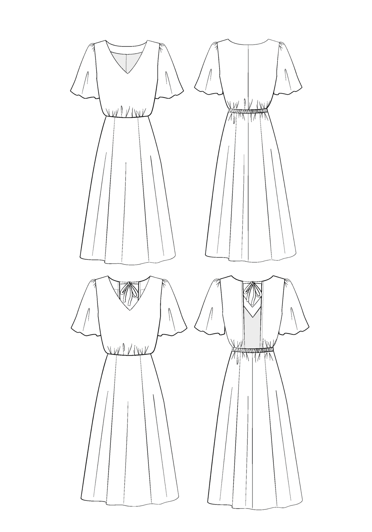 Patron couture robe Cuba Libre / PDF (A4, A3, A0, US Letter) - Cadres, Calques par Taille, Vidéoprojection - Maison Fauve