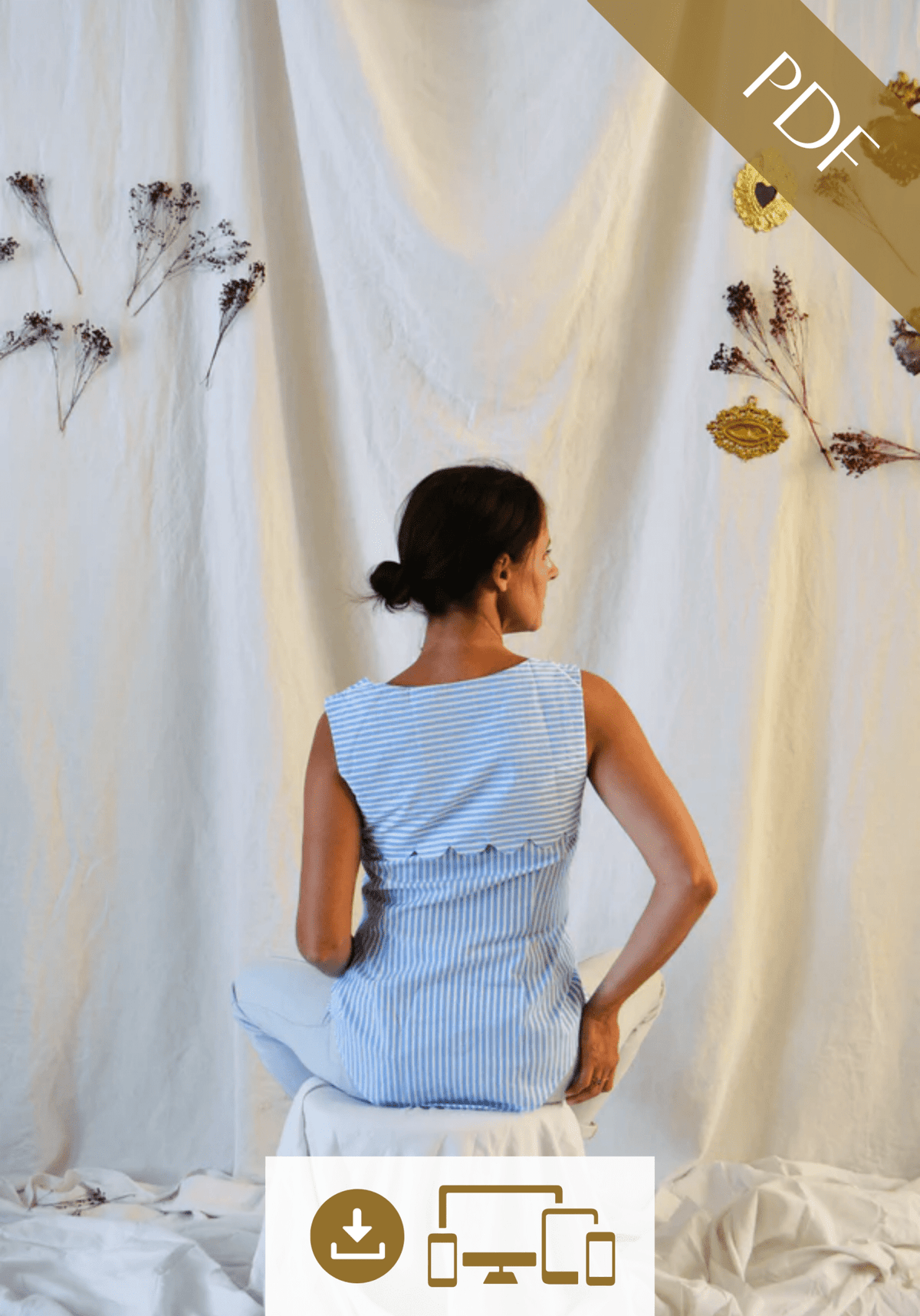 Patron couture robe, top à festons Bloom / PDF (A4, A3, A0, US Letter) - Cadres, Calques par Taille, Vidéoprojection - Maison Fauve