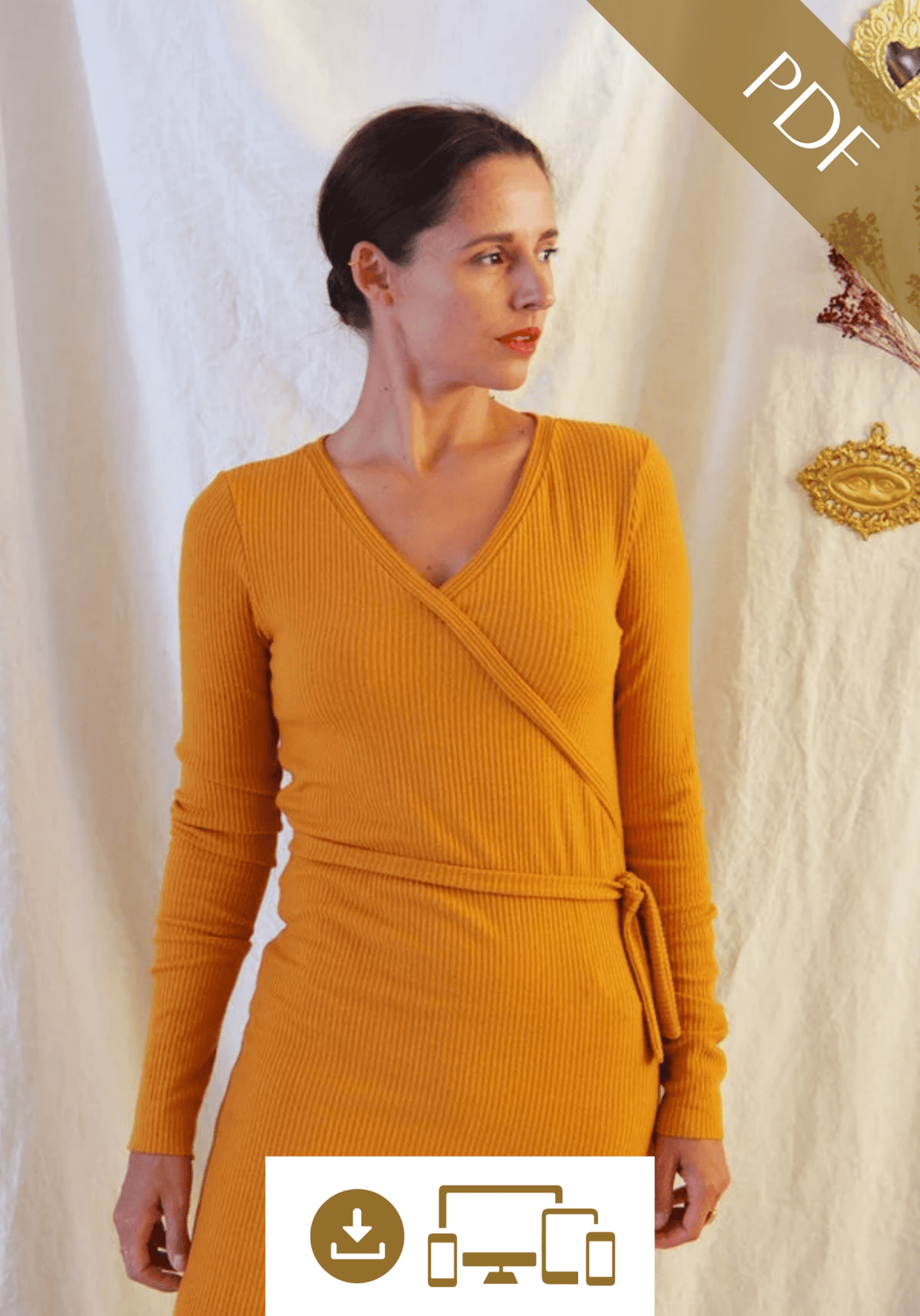 Patron couture robe, top en maille Ludmilla / PDF (A4, A3, A0, US Letter) - Cadres, Calques par Taille, Vidéoprojection - Maison Fauve
