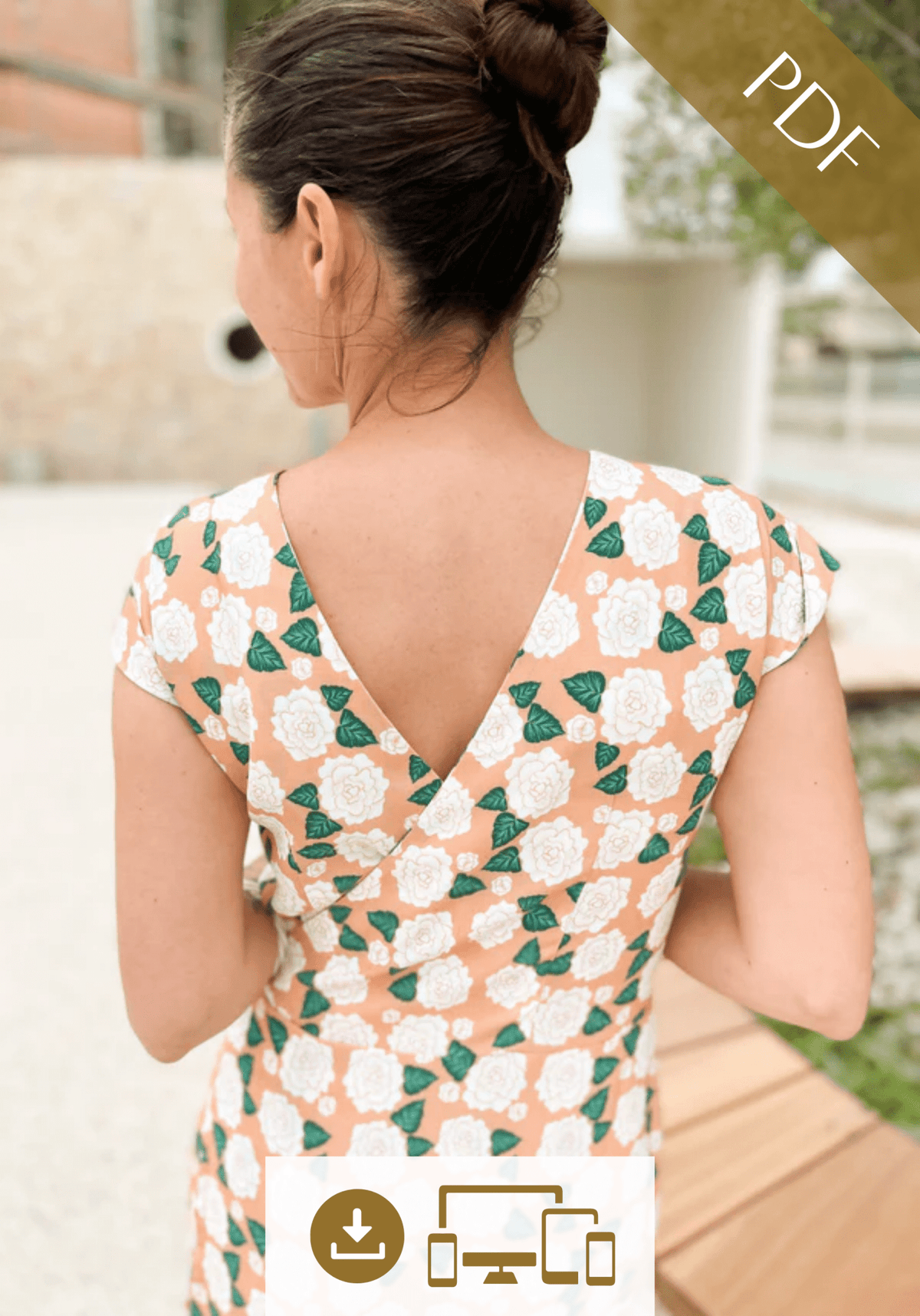 Patron couture robe, top Leaf / PDF (A4, A3, A0, US Letter) – Tailles 34 à 56 – Cadres, Calques par Taille, Vidéoprojection - Maison Fauve