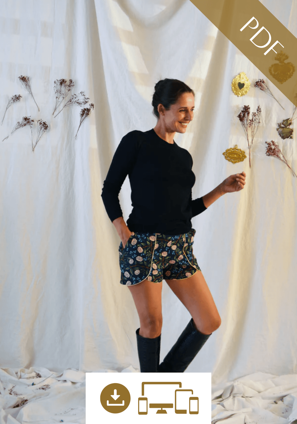 Patron couture short Pippa / PDF (A4, A3, A0, US Letter) - Cadres, Calques par Taille, Vidéoprojection - Maison Fauve