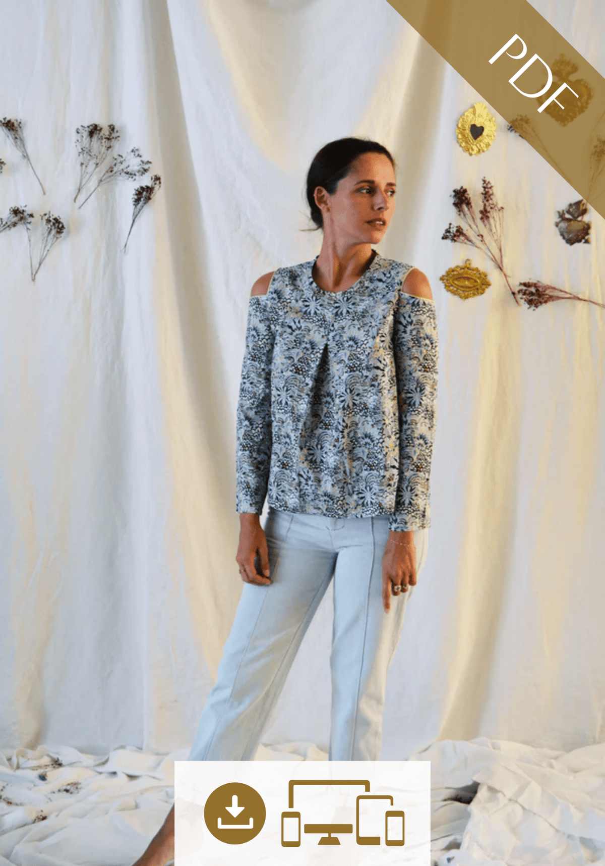 Patron couture top Balmoral / PDF (A4, A3, A0, US Letter) – Tailles 34 à 56 – Cadres, Calques par Taille, Vidéoprojection - Maison Fauve
