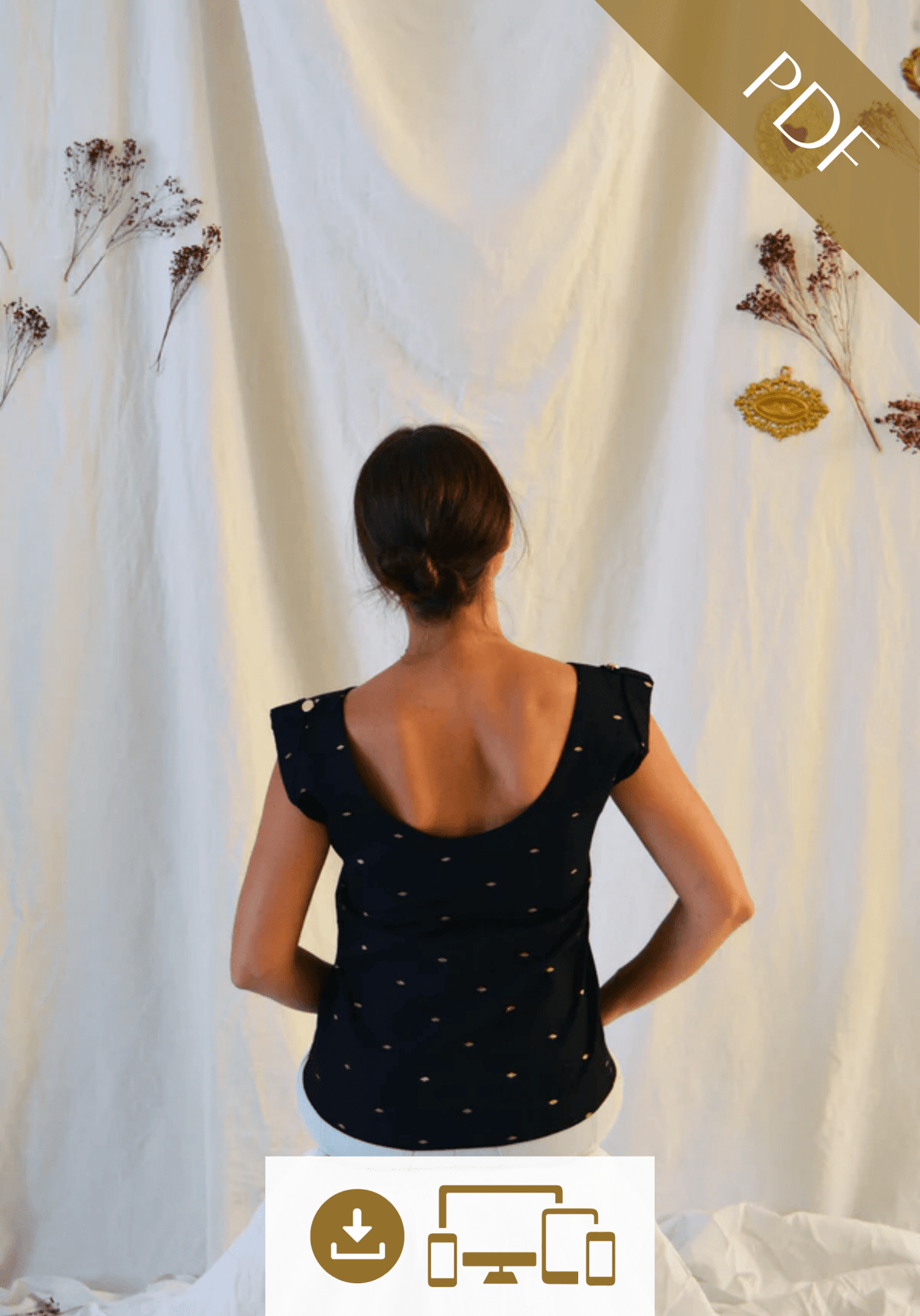 Patron couture top Sirocco / PDF (A4, A3, A0, US Letter) - Cadres, Calques par Taille, Vidéoprojection - Maison Fauve