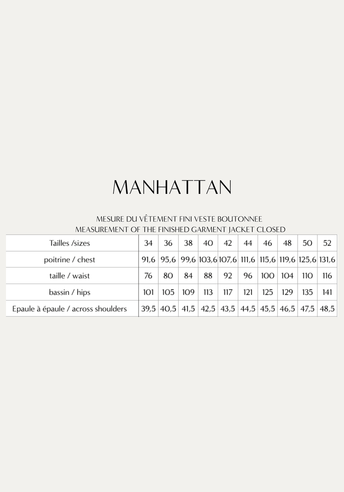 Patron couture veste blazer Manhattan / PDF (A4, A3, A0, US Letter) - Cadres, Calques par Taille, Vidéoprojection - Maison Fauve