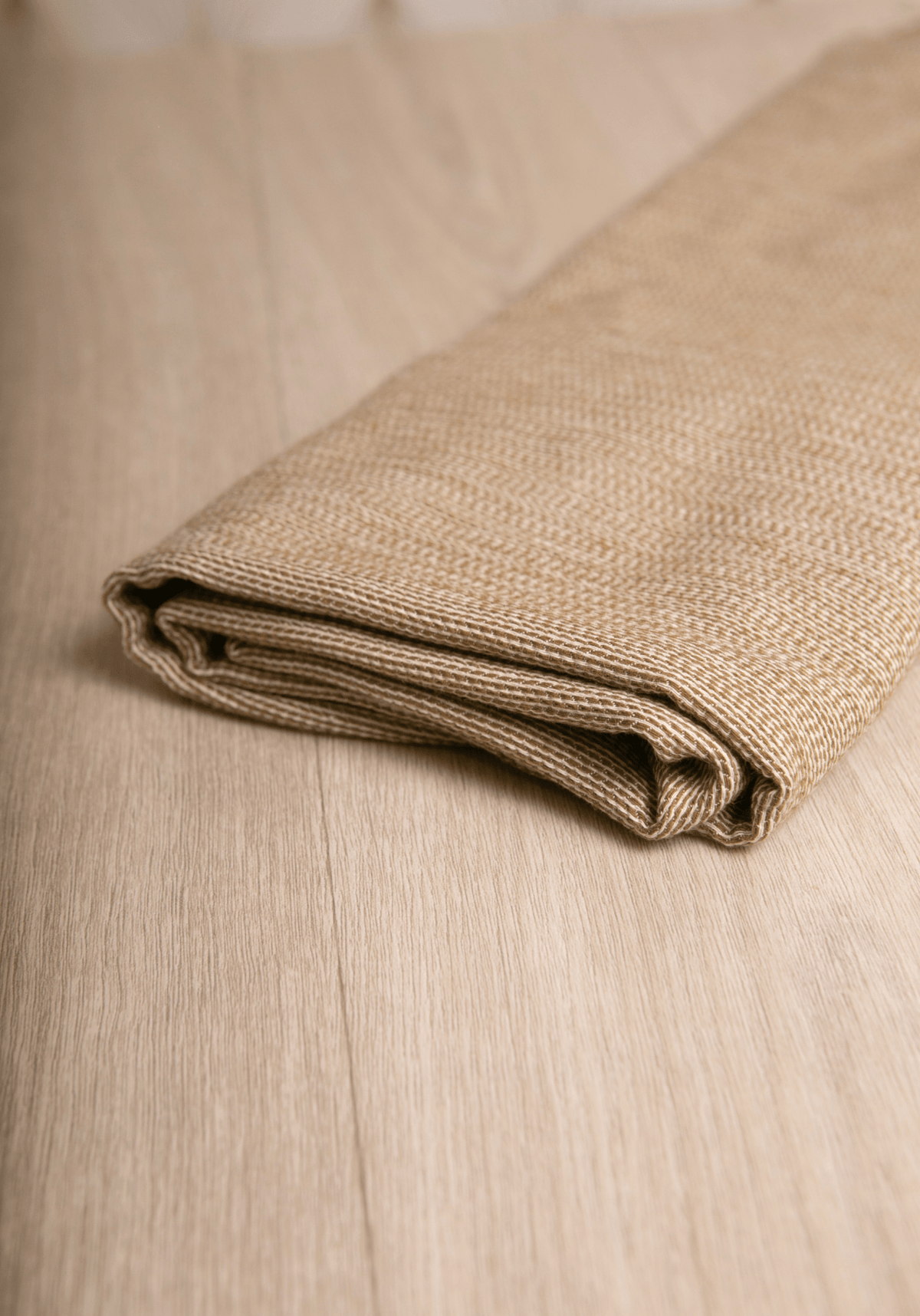 Tissu jacquard de coton Mini Chevron Camel - Maison Fauve