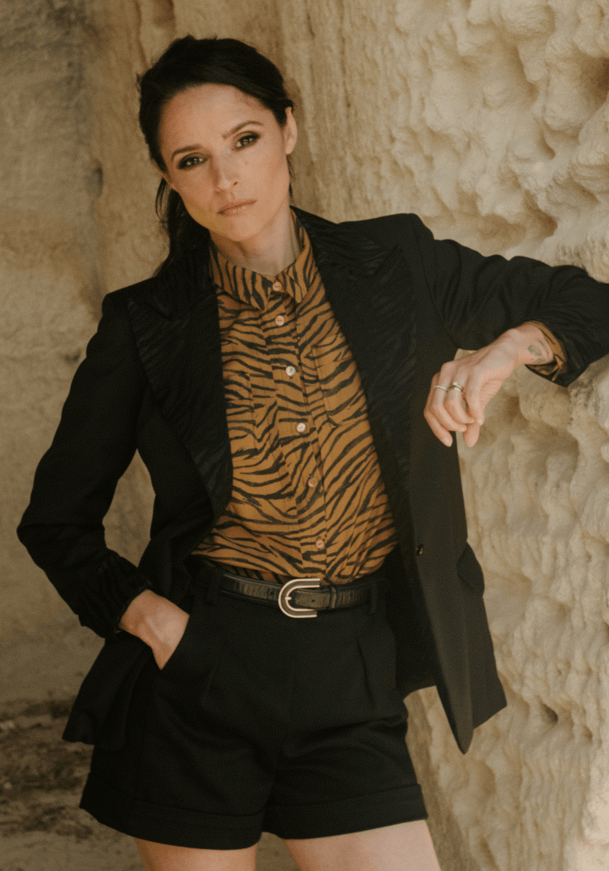 Tissu lainage tailleur 100% laine Noir - Maison Fauve