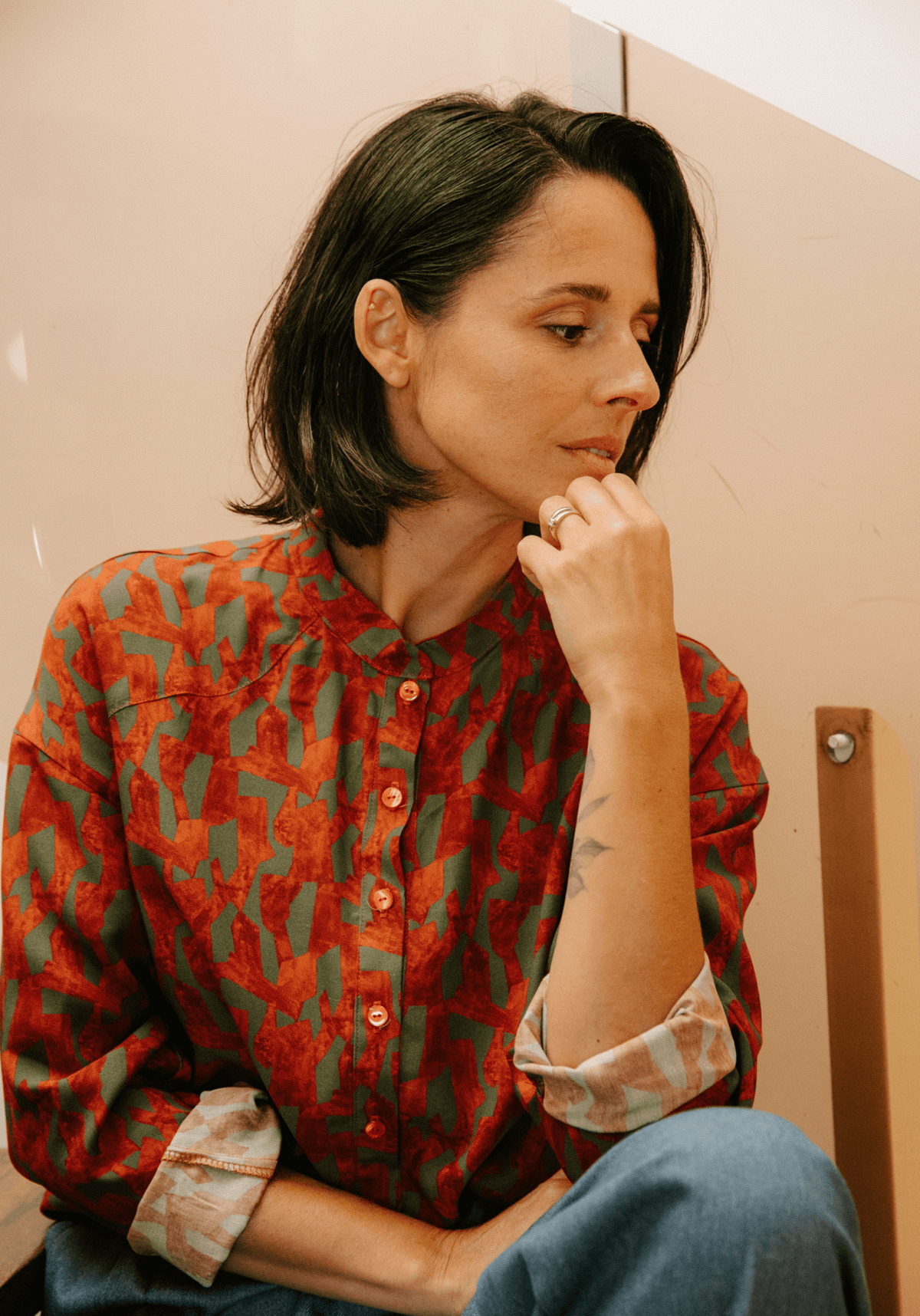 Tissu popeline de viscose imprimée Pietra - Plusieurs coloris - Maison Fauve