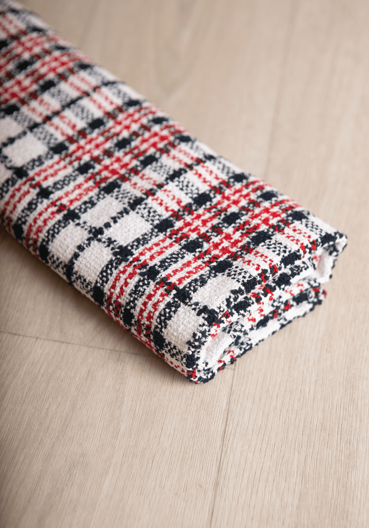 Tissu Tweed Bouclé Tartan - Laine & Coton - Maison Fauve
