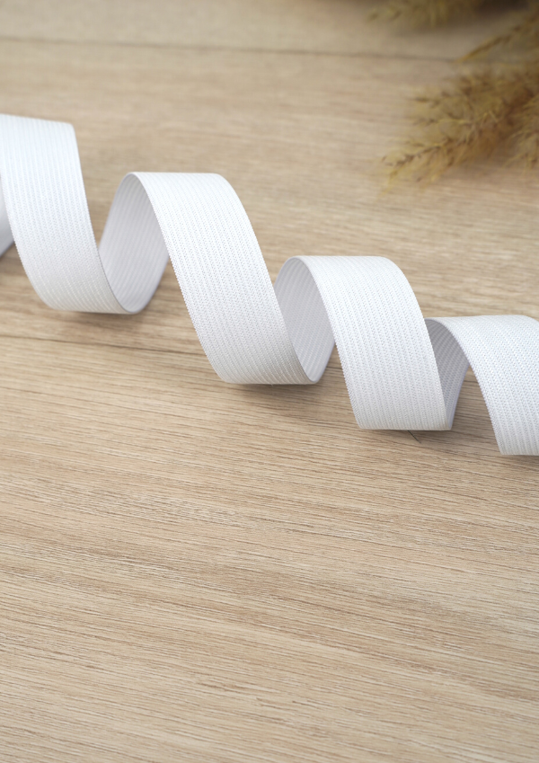 Élastique maille bracelet largeur 30 mm - Vendu par centimètre - Blanc ou Noir