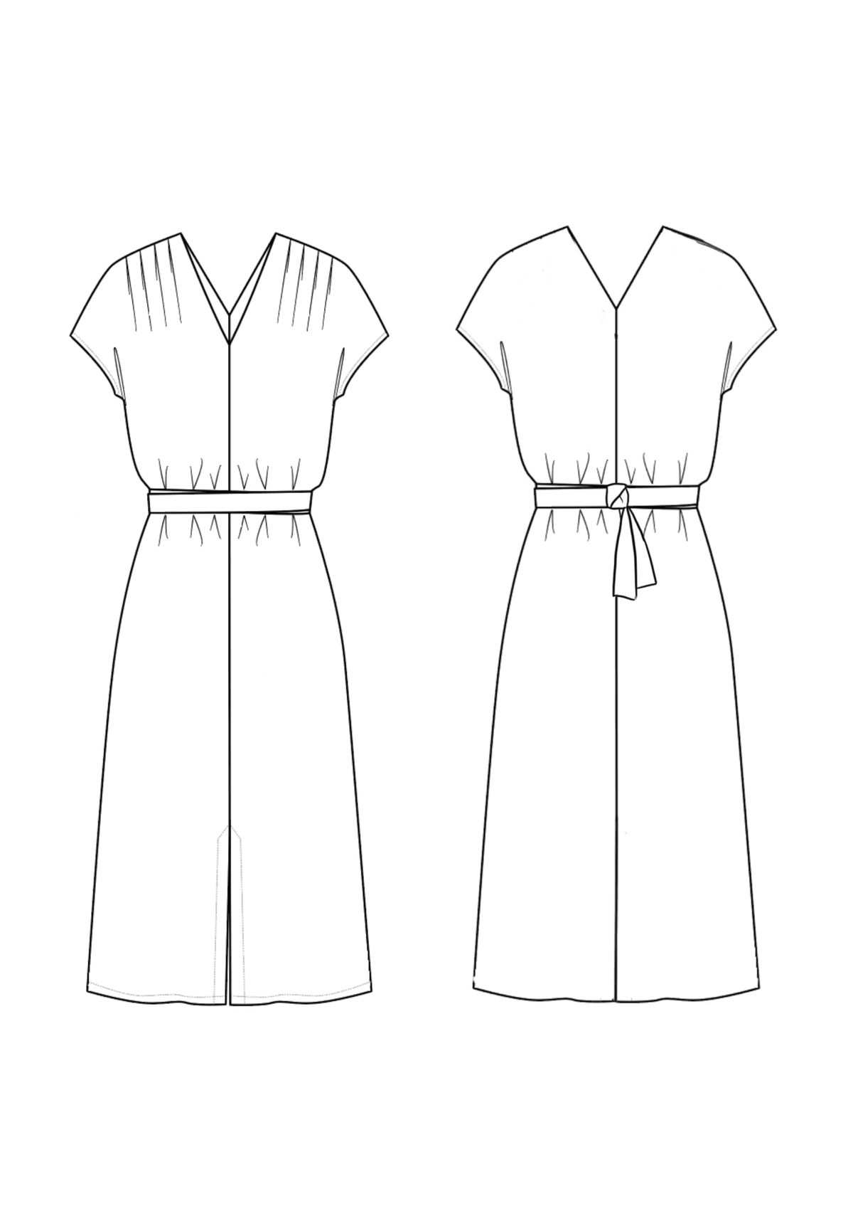 Patron couture Débutant - La robe Transat / PDF (A4, A3, A0, US Letter) - Cadres, Calques par Taille, Vidéoprojection - Maison Fauve