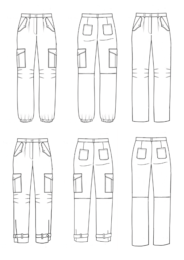 Patron couture pantalon Tremplin / PDF (A4, A3, A0, US Letter) - Cadres, Calques par Taille, Vidéoprojection - Maison Fauve