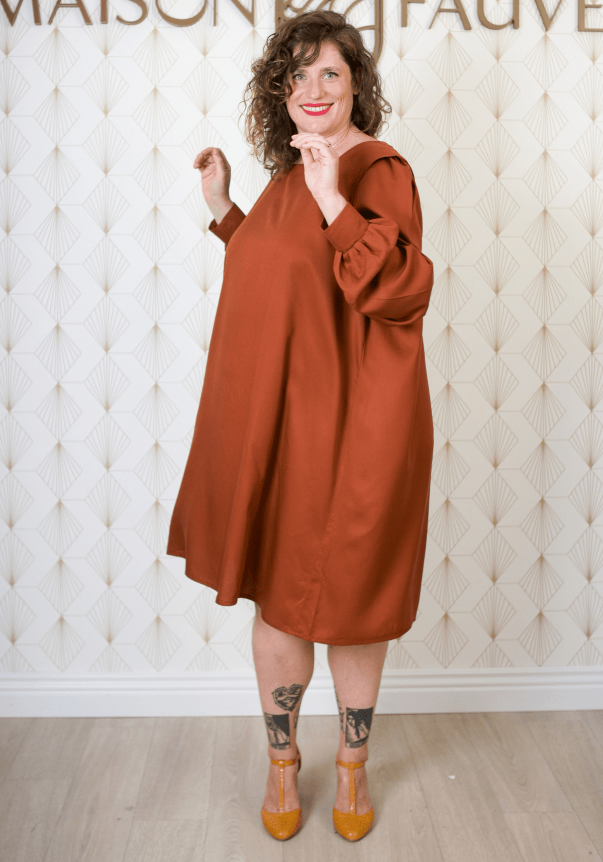 Patron couture robe, blouse Lauren / PDF (A4, A3, A0, US Letter) - Cadres, Calques par Taille, Vidéoprojection - Maison Fauve