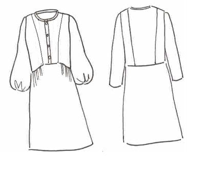 Patron couture robe, blouse Maïa / PDF (A4, A3, A0, US Letter) - Cadres, Calques par Taille, Vidéoprojection - Maison Fauve