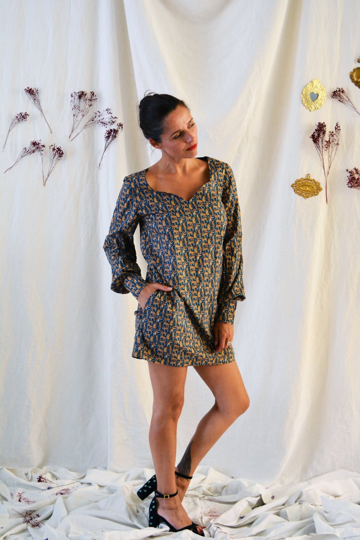 Patron couture robe Craie / PDF (A4, A3, A0, US Letter) - Cadres, Calques par Taille, Vidéoprojection - Maison Fauve