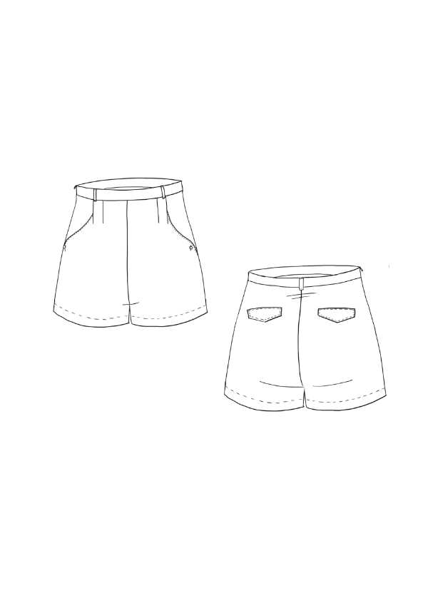 Patron couture short Grand Bain / PDF (A4, A3, A0, US Letter) - Cadres, Calques par Taille, Vidéoprojection - Maison Fauve