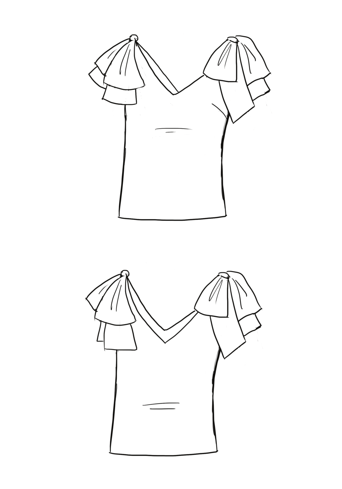Patron couture top Nana / PDF (A4, A3, A0, US Letter) - Cadres, Calques par Taille, Vidéoprojection - Maison Fauve