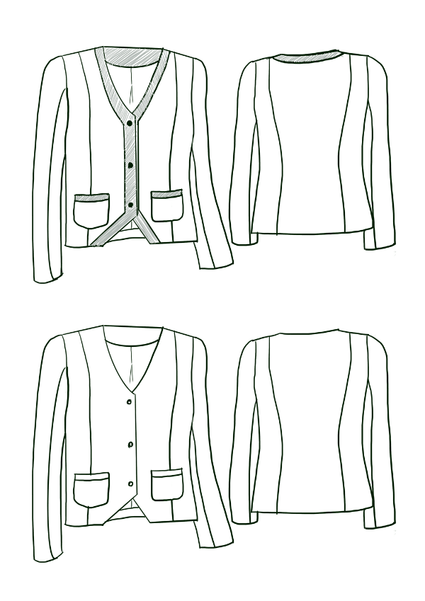 Patron couture veste Ispahan / PDF (A4, A3, A0, US Letter) - Cadres, Calques par Taille, Vidéoprojection - Maison Fauve